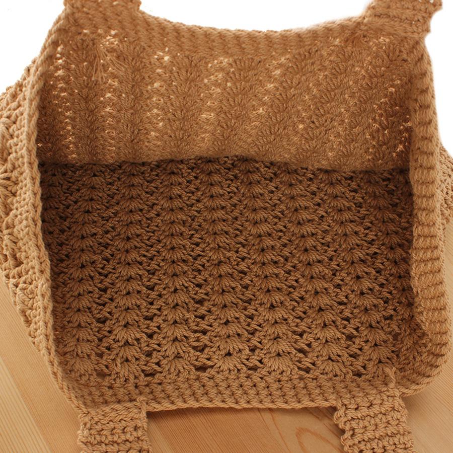 Sac polyvalent en corde de coton crochetée évidée pour les loisirs décontractés quotidiens, le travail, les trajets et les voyages sacs d'épaule d'été pour la plage