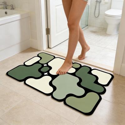 Colorful Puzzle Floor Mat Absorbent Bathroom Rug Non-Slip Bath Mat Decorative Door Mat for Entrance Kitchen Shower Bathtub