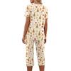 Women's Casual Two Piece Outfit Set Christmas Print Short Sleeve Pants
