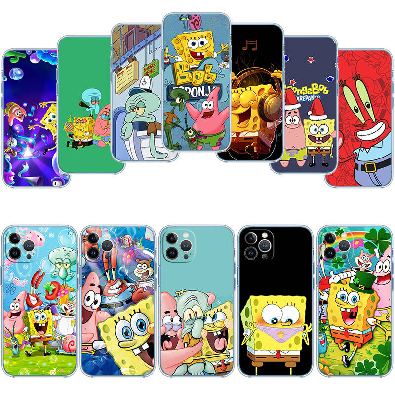 SpongeBob Case for Motorola G10 G20 G04 E30 E40 E22 E20 E13 E15 G22 G23 G05 G75 G35 G55 E22S E7 G6 G7 G8 G9 Plus Power Play