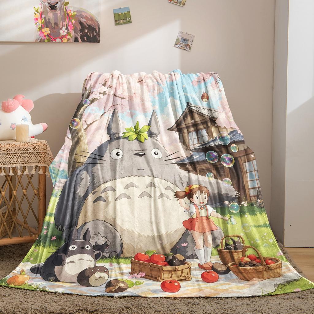 Klassische Cartoon Anime T-Totoros Decke für Büro Reisen Komfort Freizeit Camping Reise Multifunktionale Universelle Decke Ventilator Geschenk