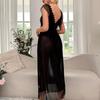 European and American Sexy Polka Dot Nightdress Princess Style Long Dress Summer Women's Mesh Private Room Backless Sex Underwear