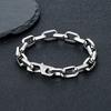 Locomotive Vintage Oxidized Black Chain Link Men Bracelet Punk Stainless Steel Motorcycle Bracelets Male Jewelry Gifts