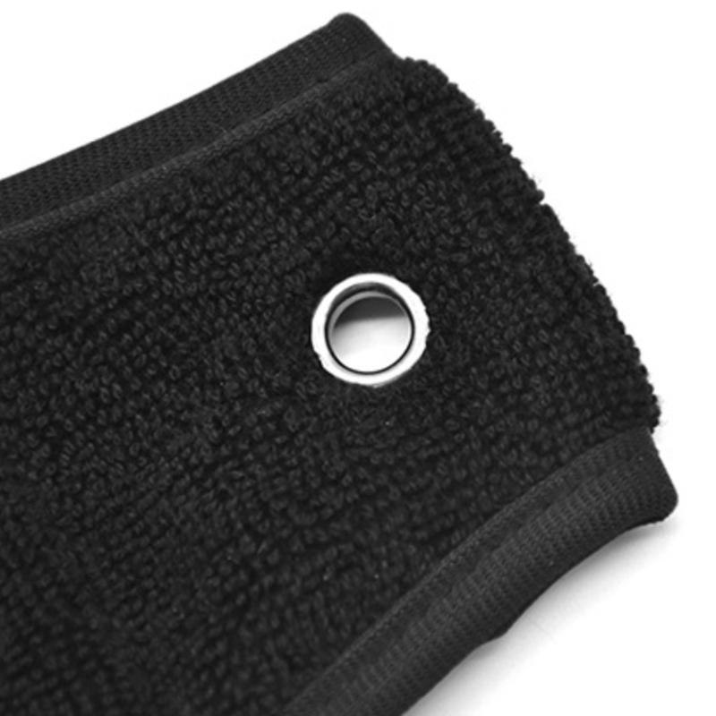 Golf Towel with Carabiner Hook Microfiber Double-Sided Velvets Black Cotton for Active Player
