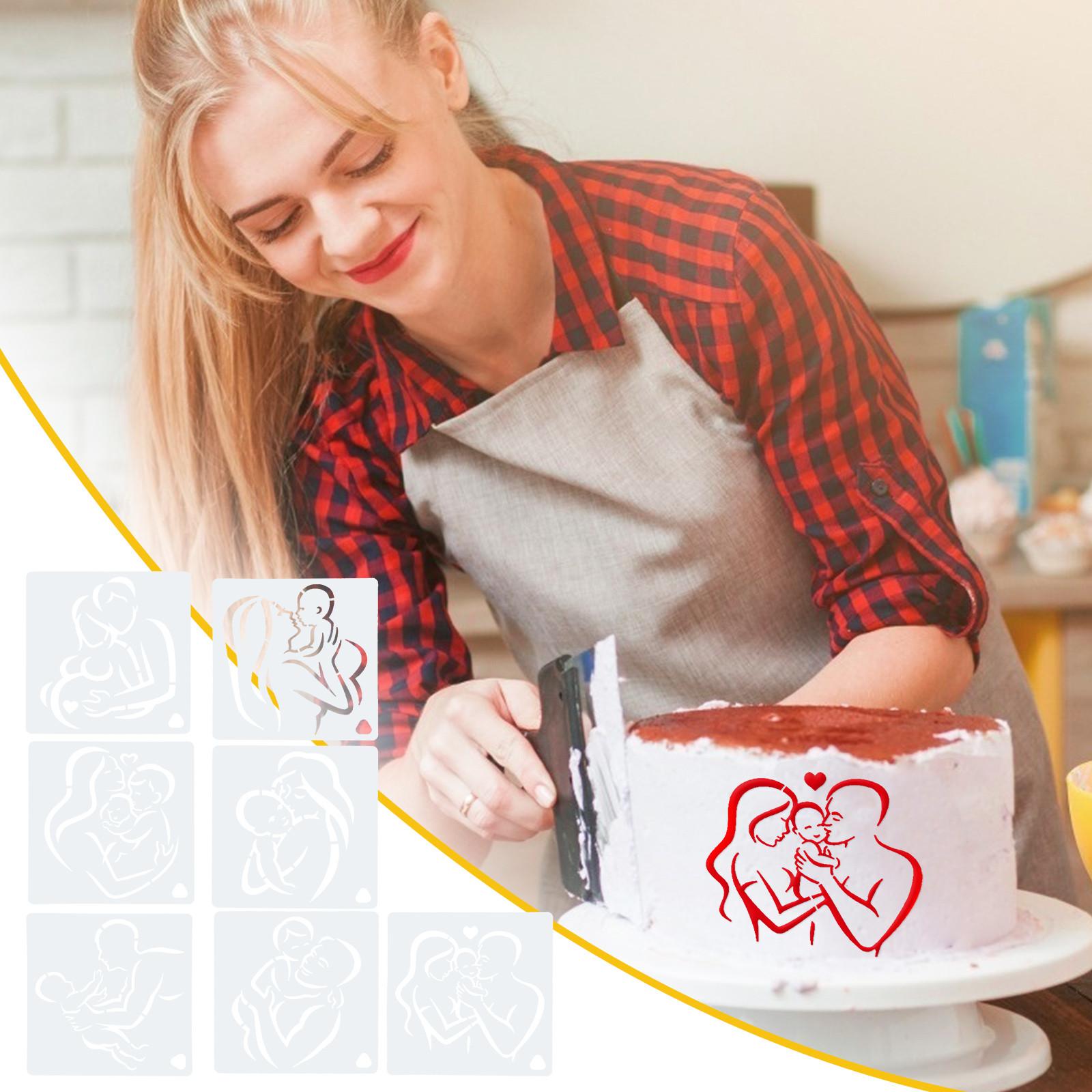 Mother s Day Spray Flower Mould Cake Printing Mould Environmentally Friendly Bak белый