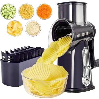 Rebanadora Manual Multifunción de Verduras Cortador de Patatas Rallador de Queso Picadora de Verduras Picadora de Carne Trituradora de Alimentos