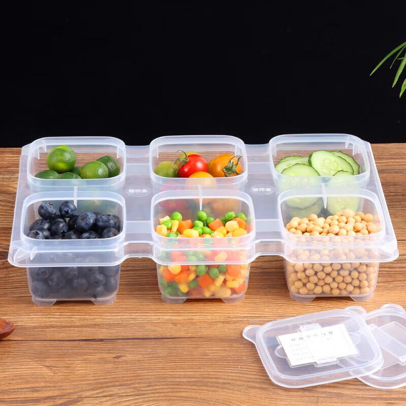 Food Grade 6-Compartment Stackable Sample Container with Lid