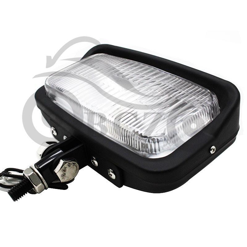 Harley Cruiser Prince Retro Modified Square Headlight Assembly with White Electroplated Finish