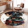 Demon Slayer Pattern Round Rug, Indoor/Outdoor Mat, for Picnic, Gameroom, Bedroom, Office, Living Room, Home Decor Carpet, Birthday Gift