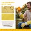 1 Pair Mesh Sleeve Beekeeping Protective Gloves Leather Palm Yellow Beekeepers Gloves Beekeeping Protection