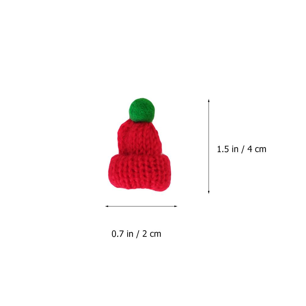 

20Pcs Mini Woolen Christmas Hat Set for DIY Decor Crafting High Quality Fade Resistant Santa Hat Ornament for Gifts Home Party other красный