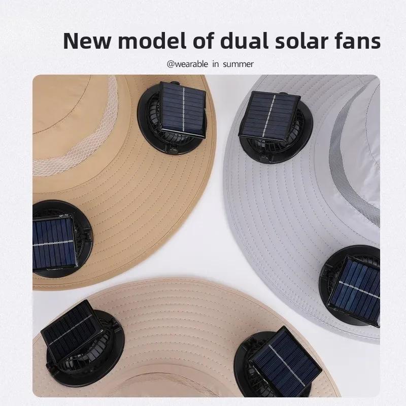 Mens Quick Dry Bucket Hat Large Size Sun Hat with Solar Powered Fan USB Rechargeable for Outdoor Hiking Camping Fishing Activity