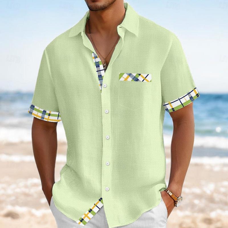 Summer men's new fashion digital printing casual loose short-sleeved shirt