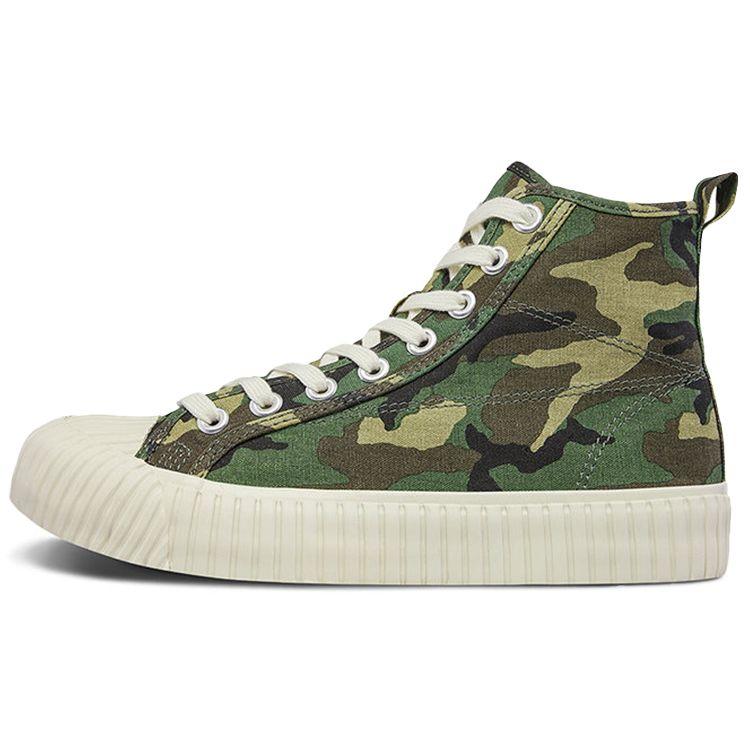 Kappa Comfortable Versatile Non-Slip Wear-Resistant High-Top Canvas Shoes Unisex sneakers Camouflage-Green K09Y5VS13-952
