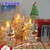 3-Pack LED Candles w Remote Control Flameless Snowman Sleigh Car Elk Christmas Tree Sticker LED Candle For Christmas Decoration