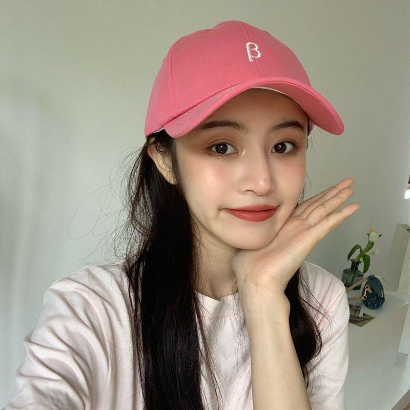 Adjustable Pink Trendy Baseball Cap With Sunshade And Breathable Material Cotton