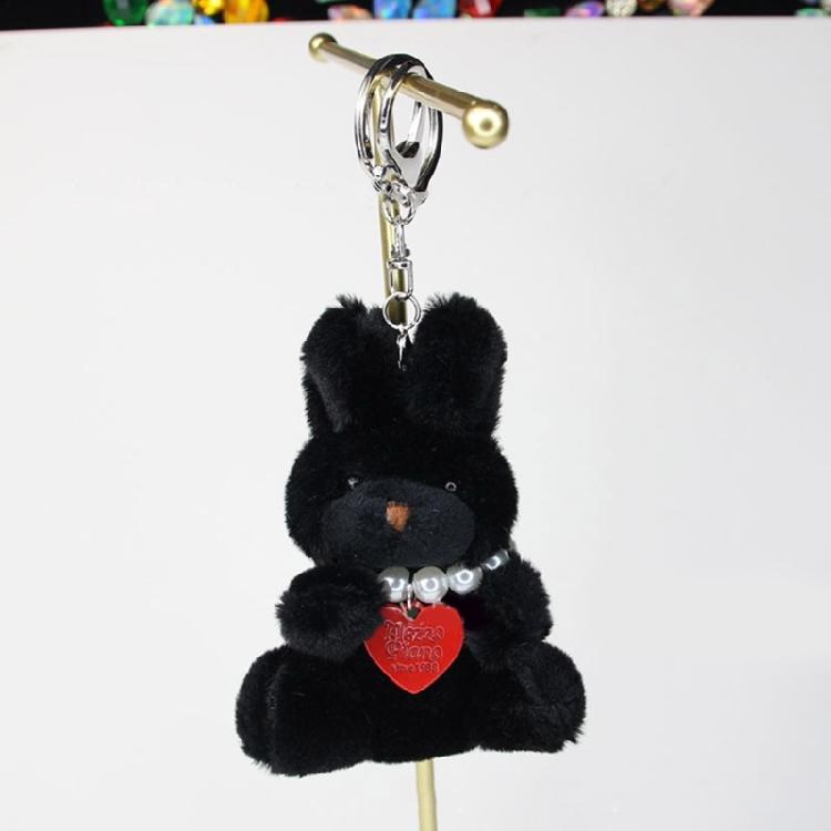 Adorable Lint Toy Keychain Little Rabbit Pendant Key Chain Jewelry for Girl Kid