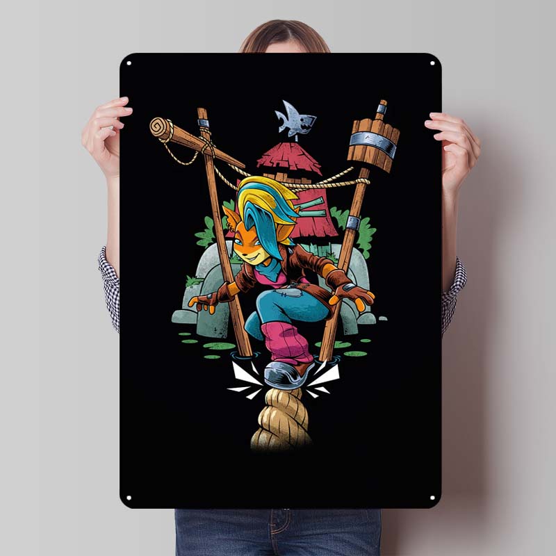 Crash Bandicoot Posters Classic Game Metal Signs Wall Art Mural Custom Tinplate Plaques for Gamers Gaming Room Decoration Retro