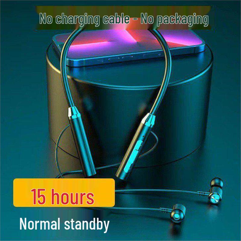 Sport Neckband Bluetooth Earphones with Long Battery Life, Large Capacity, Compatible with Apple, Huawei, Vivo, Oppo, and Android Devices