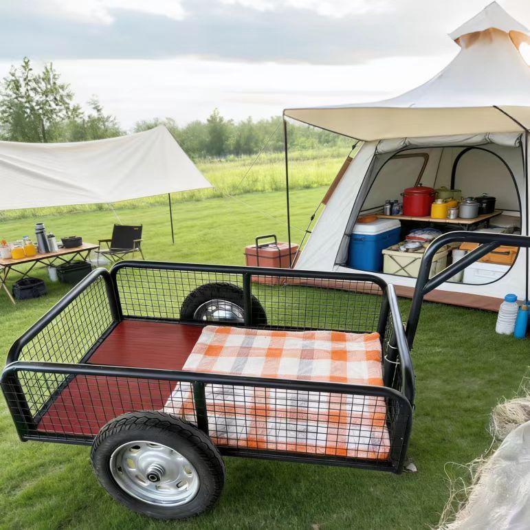 Portable Electric Towable Camping Cart - Hand-Pushed Picnic and Small Trailer