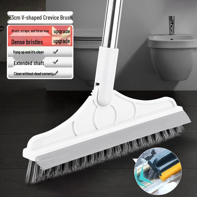 

Многофункциональная щетка для чистки и скребок: Жесткая щетина, Затирка, Ванная комната, Углы, Плитка, Щели, Стекло и Чистка пола.