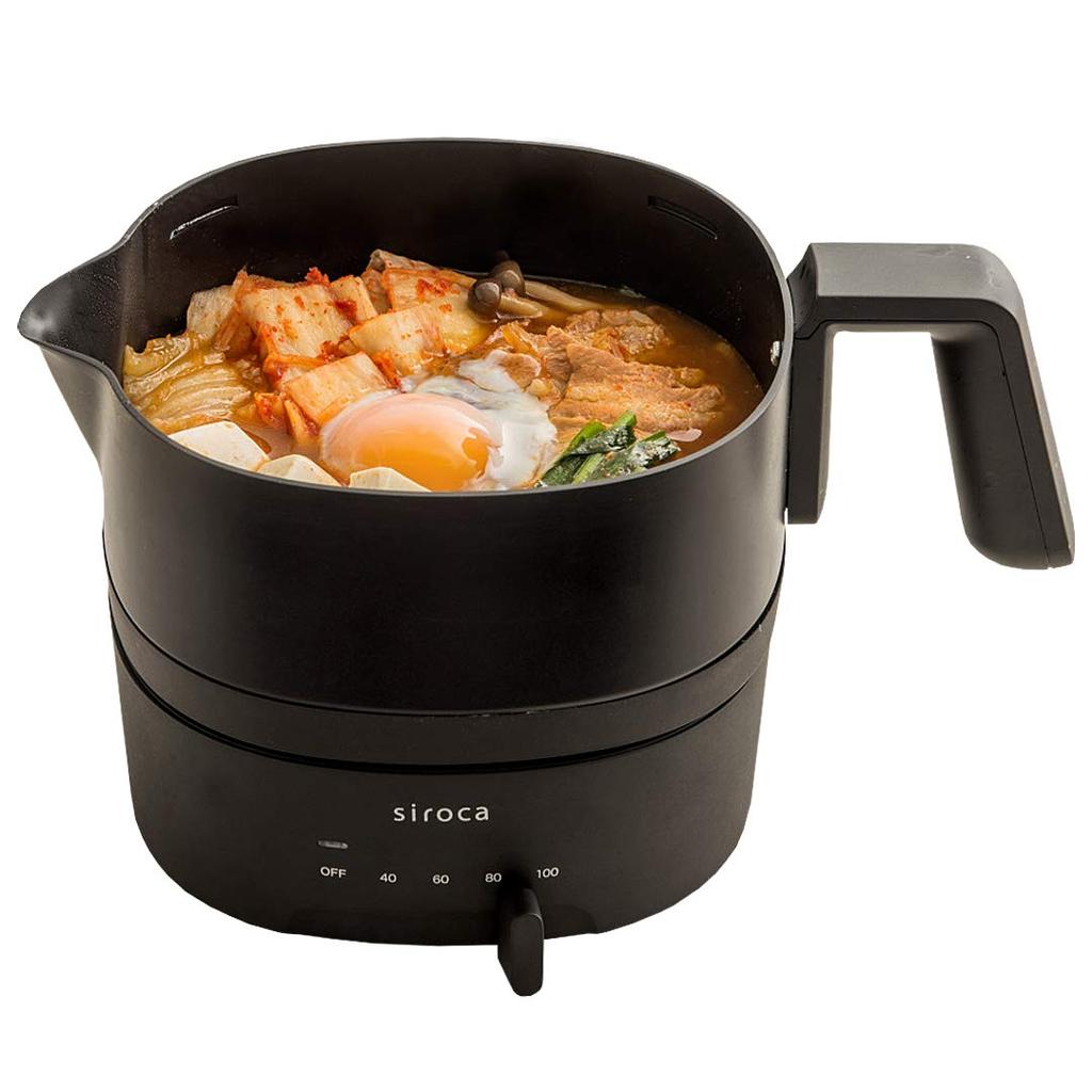 Shiroka Oryori Kettle Choinabe Adjustment Black [Renewal Model/Washable/Temperature Function/Capacity 1L/Electric Kettle] SK-M153