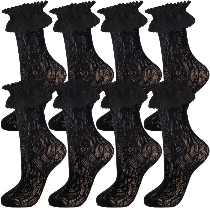 Sexy Lace Mesh Fishnet Socks Mixed Fiber Transparent Stretch Elasticity Ankle Net Yarn Thin Women Cool Socks 1pair=2pcs