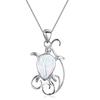 Creative and Fashionable Two Pieces of White Imported Pattern Turtle Pendant Necklace Fashionable Necklace
