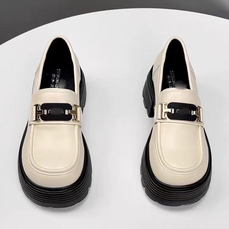 

Осенние ретро женские новые туфли из маленькой кожи на толстой подошве, увеличивающие рост, женская обувь, универсальная обувь для通勤 40