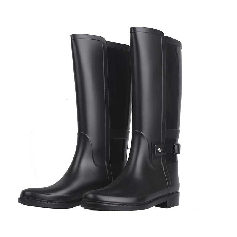 Water shoes Japan and South Korea high tube rain shoes women's rain boots long tube high-end waterproof rubber shoes horse boots water boots