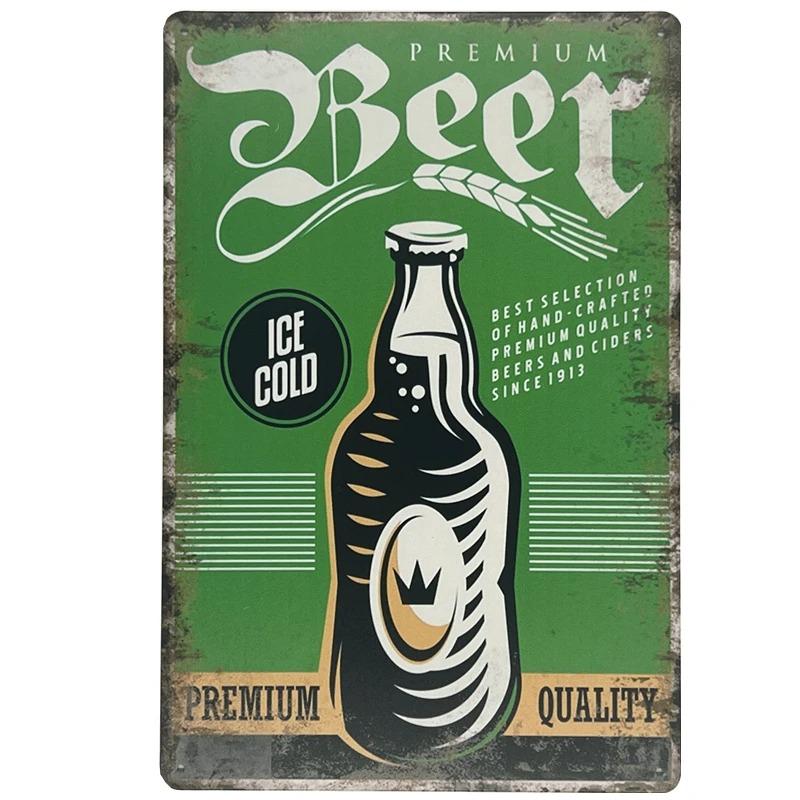 Vintage Beer Cheers Metal Tin Signs Wall Decor Pub Bar Man Cave Club Restaurant Kitchen Crafts Plate Room Decoration