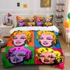 Pop Art Style Colorful Portrait Bedding Duvet Cover Set Duvet Cover Pillowcases (1*Duvet Cover 2*Pillowcases, Without Duvet Insert)