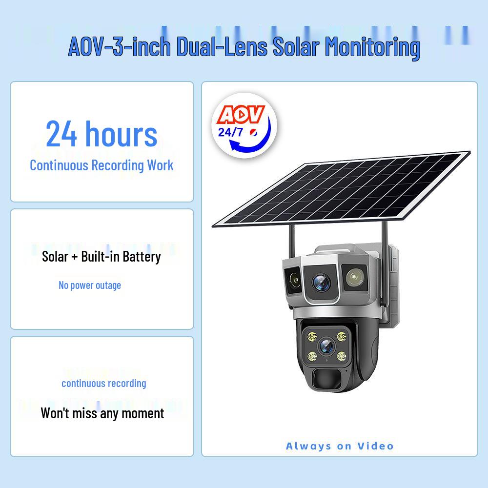 V380 Solar 4G Full-Color Night Vision Camera with All-Day Recording