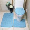 Bath Mat Set Toilet Lid Cover Water Absorbent Shower Mats Comfortable for