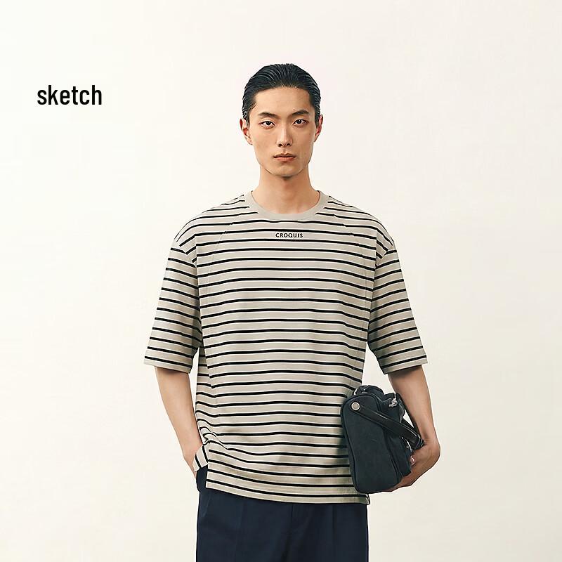 CROQUIS Men s Loose Fit Round Neck Short Sleeve T-Shirt M