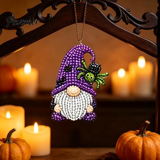 Creative Activity for Adults 31 Days Gnomes Halloween Rhinestone Painting Advent Calendar, DIY Faux Diamond Art Reusable Holiday Calendar Craft
