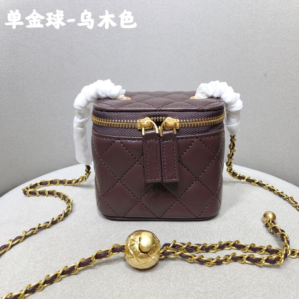 Rhombus chain bag 2024 new sheepskin box bag genuine leather women's bag mini lipstick bag shoulder messenger bag