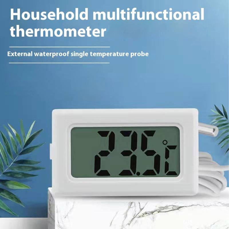 LCD Display Thermometers Digital Temperature Monitor with Probe Temperature Measuring Meter for Fridge Aquarium Freezer