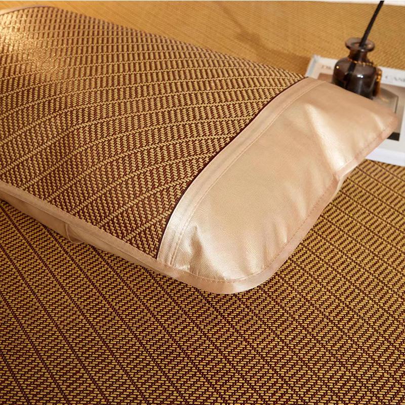 Refreshing Summer Pillowcase: Ice Silk Rattan Mat for Cool Comfort