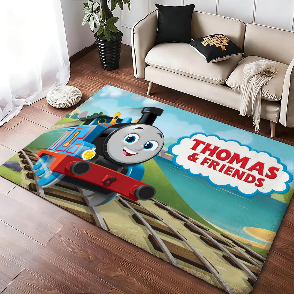 Anime T-Thomas & Friends Floor Mat Cozy Flannel Soft Thick Non-Slip Mat For Living Room Bedroom Kitchen Decor Rugs