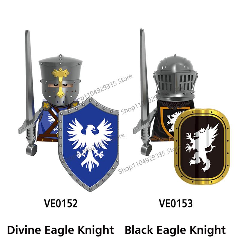 MOC Mittelalterliche Bausteine Zubehör Burgen Gotische Ritter Drache Löwe Krieger Pferd Helme Schilde Rüstungen Äxte Steine Spielzeug