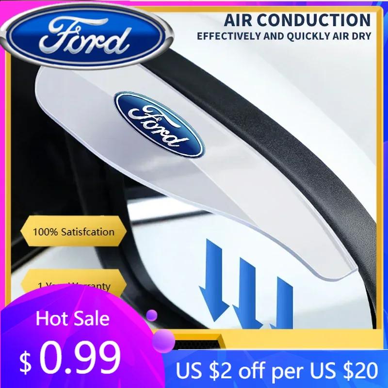 New 2026 Car Sticker For Ford 2Pcs Car Rear View Side Mirror Rain Board Eyebrow Guard Sun Visor For Ford Ranger Focus Kuga Musta