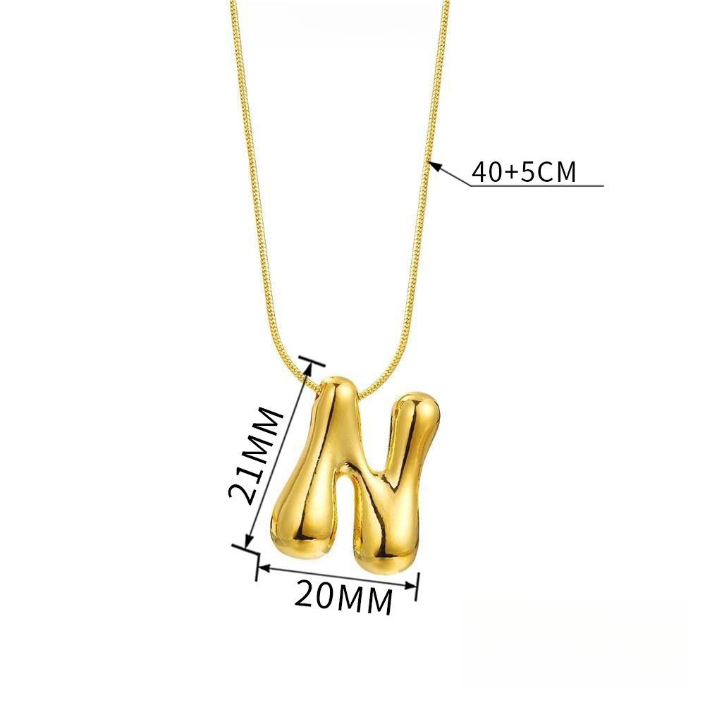 Hot 26 English Letter Necklace Balloon Bubble Chubby Pendant Clavicle Chain