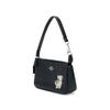 Coach Nolita 19 Solid Color Dog Print Top Zip Closure Leather Wristlet Handheld Shoulder Bag Small Women Handbags Black CC914-SVA47