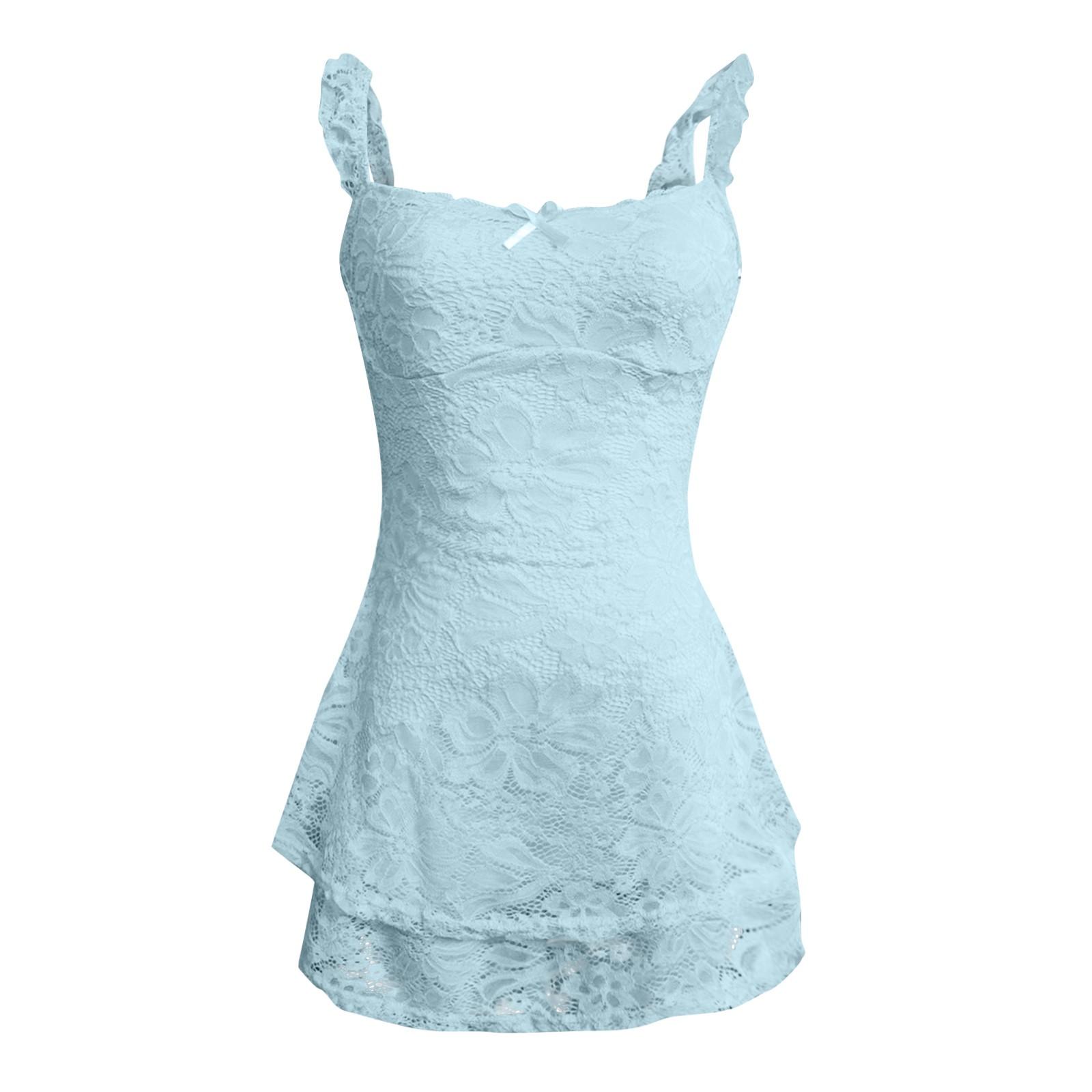 

Женское сексуальное платье без рукавов Повседневные платья без рукавов с кружевной отделкой на завязках M