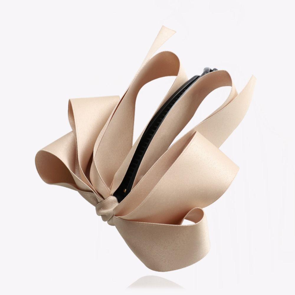 Spinka pionowa z tkaniny wstążkowej Satynowa spinka do włosów dla dziewcząt Spinka bananowa Nakrycie głowy z kokardą Spinka do włosów w stylu koreańskim