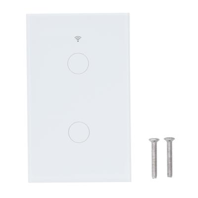 For Zigbee Tuya Remote Light Switch Voice Control 2‑Gang US Wall Touch Switch AC 100‑240V