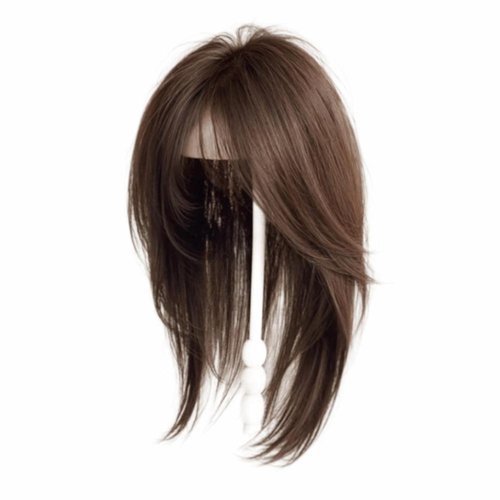 Synthetic Head Top Fake Hair Piece Hair Toppers Wigs with Bangs  Cover White Hair & Hairline
