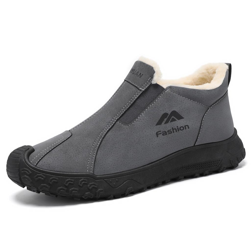 Men Fleece Lined Waterproof Warm Slip On Outdoor Winter Snow Boots