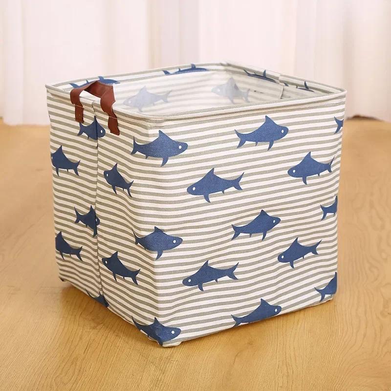 32x32x32cm Oxford Stampa Carina Pieghevoli Cesti Contenitori Contenitori Vestiti Scatole Mini da Scrivania Organizer Trucco Libro Giocattolo per Bambini